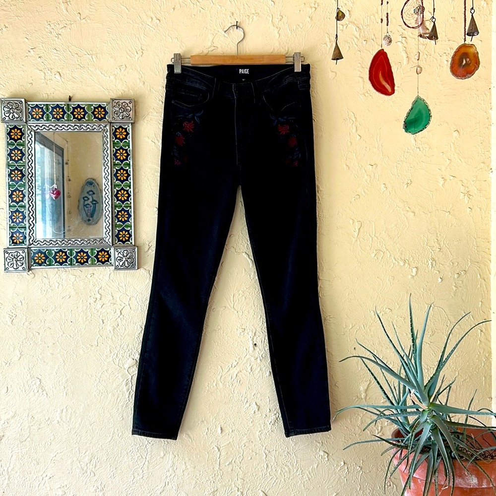PAIGE Hoxton Ankle Embroidered Jeans, size 27